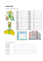 English Worksheet: Ordinal Number