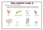 English worksheet: THE ANIMAL CODE 3