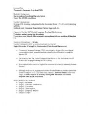 English Worksheet: Community Language Learning - For Sabah Rural Students