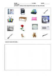 English worksheet: Kitchen Activity