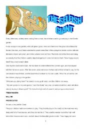 English Worksheet: THE SELFISH GIANT - SHORT STORY