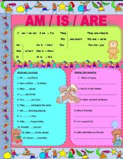 English Worksheet: AM / IS / ARE