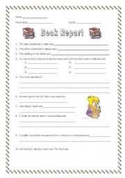 English Worksheet: Book Report