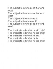 English Worksheet: Subject and Predicate