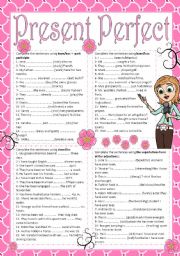 English Worksheet: PRESENT PERFECT- EXERCISES (EDTABLE