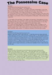 POSSESSIVE CASE consolidation exercises.