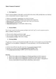 English Worksheet: 3 Forms of 