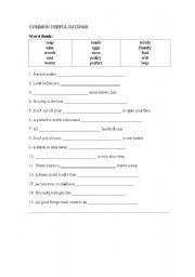 English worksheet: USEFUL SAYINGS