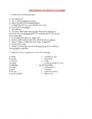 English Worksheet: Dialogue when returning an item to a store + vocabulary matching exercise