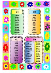 English Worksheet: CH, SH, CK, TH  SOUNDS