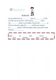English worksheet: MY BUSY DAY!