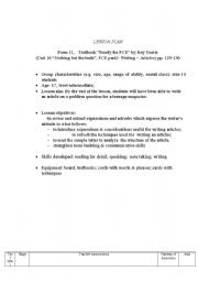 English Worksheet:  Writing an article on a problem question for a teenage magazine.