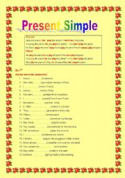 Present Simple     theory and exercises    full two pages 