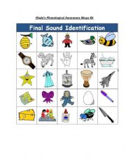 English worksheet: Final Sound Identification