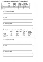 English Worksheet: verbs like, hate, love + ing