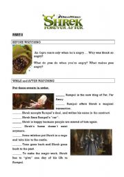 English Worksheet: Shrek Forever After Movie Session part 2