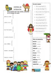 English Worksheet: Countries and nationalities