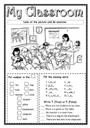 English Worksheet: My classroom
