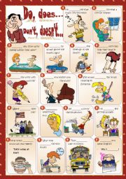 English Worksheet: Do, does, don�t, doesn�t...