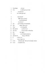 English Worksheet: has/have/verb to be