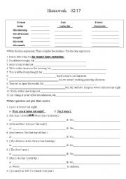 English Worksheet: past 