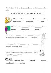 English Worksheet: Pron-1