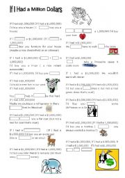 English Worksheet: Conditionals Song If I had a Million Dollars