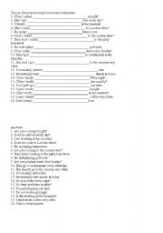 English worksheet: Presnt simple or present continuous