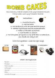 English Worksheet: bomb cakes