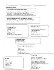 English Worksheet: discussion phrases