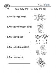 English Worksheet: Yes/No