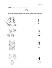 English worksheet: Counting my pets