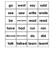 English worksheet: PAST SIMPLE MEMORY GAME