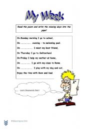 English Worksheet: Short poem 