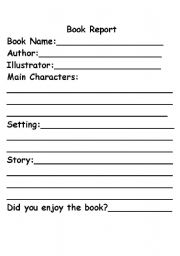 simple book report outline