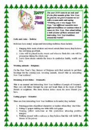 English Worksheet: New Years traditions