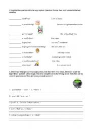 English Worksheet: Question words and question structure