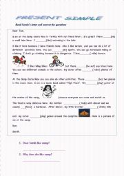 English Worksheet: Present simple with a reading and comprehension questions