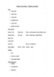 English Worksheet: Whats she like?