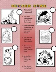 English worksheet: Read, match and colour!!