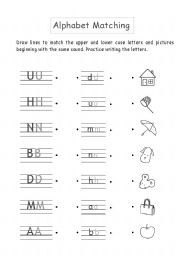 English Worksheet: Alphabet Matching 1