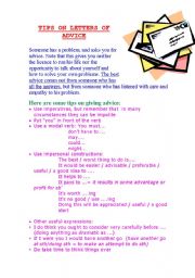 English Worksheet: Letters of advice 