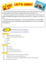 English Worksheet: Glee - Text