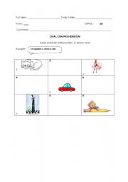 English worksheet: ORAL COMPREHENSION