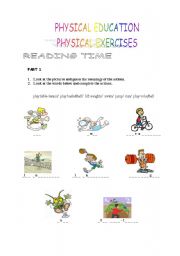 English worksheet: physical education/ physical exercises