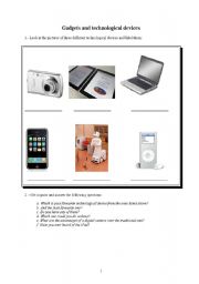 English Worksheet: Gadgets and technological devices