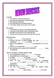 English Worksheet: review exercises