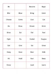 English Worksheet: Verbs in Cards