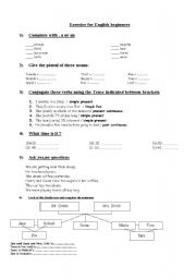 English worksheet: Exercice for English Beginners