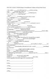 English worksheet: Put the verbs in brackets into the correct tense